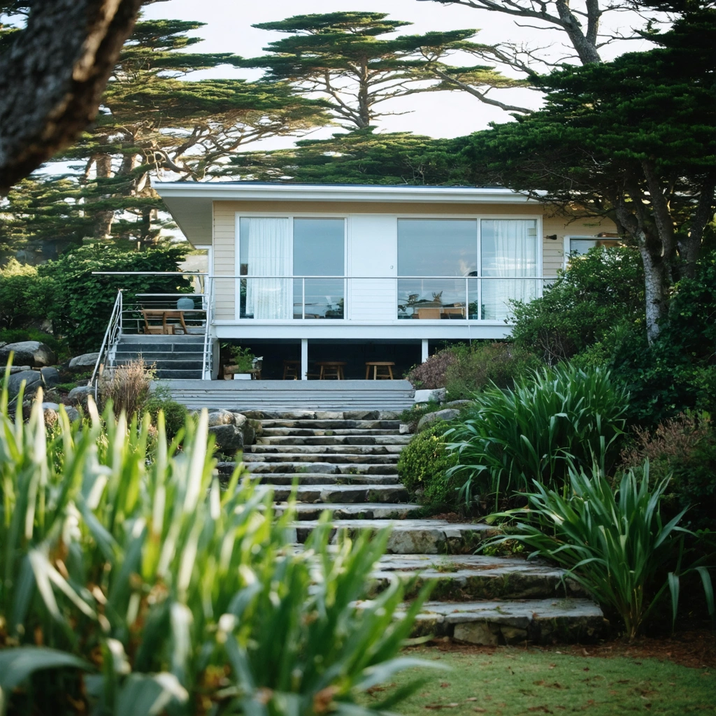 Modern Osprey home in coastal style amidst greenery Modern Osprey home in coastal style amidst greenery