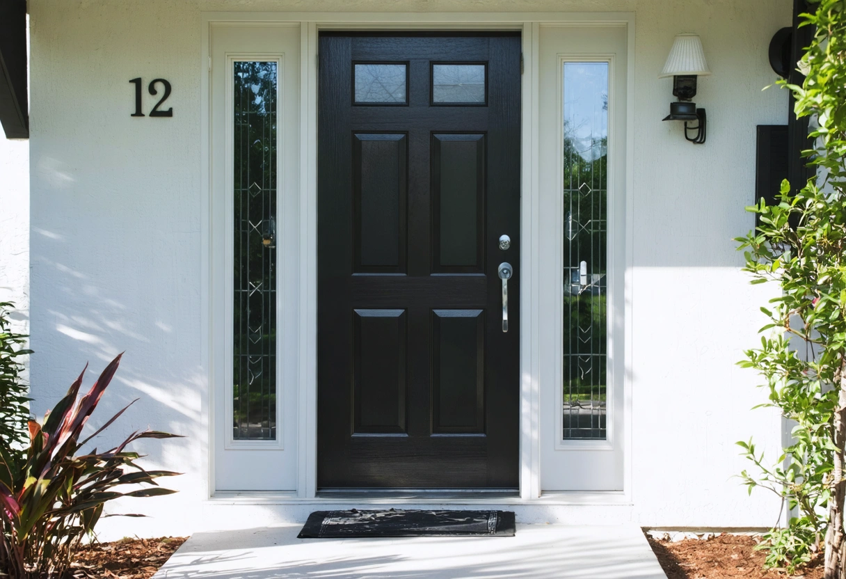 a-sturdy-front-door-with-a-I3gtRw.webp Sturdy front door with high-quality lock in a sunny suburban Florida home.