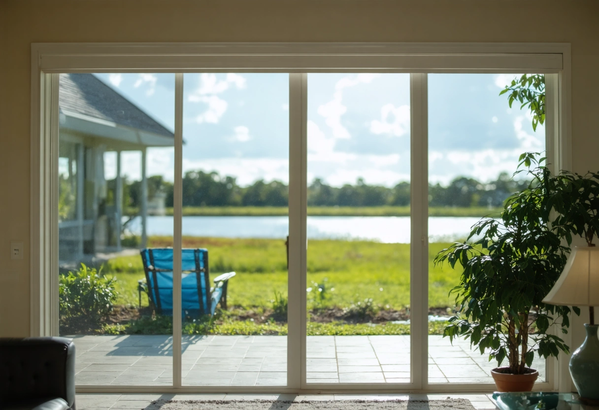 Florida homeowner enjoying view through perfectly installed energy efficient windows