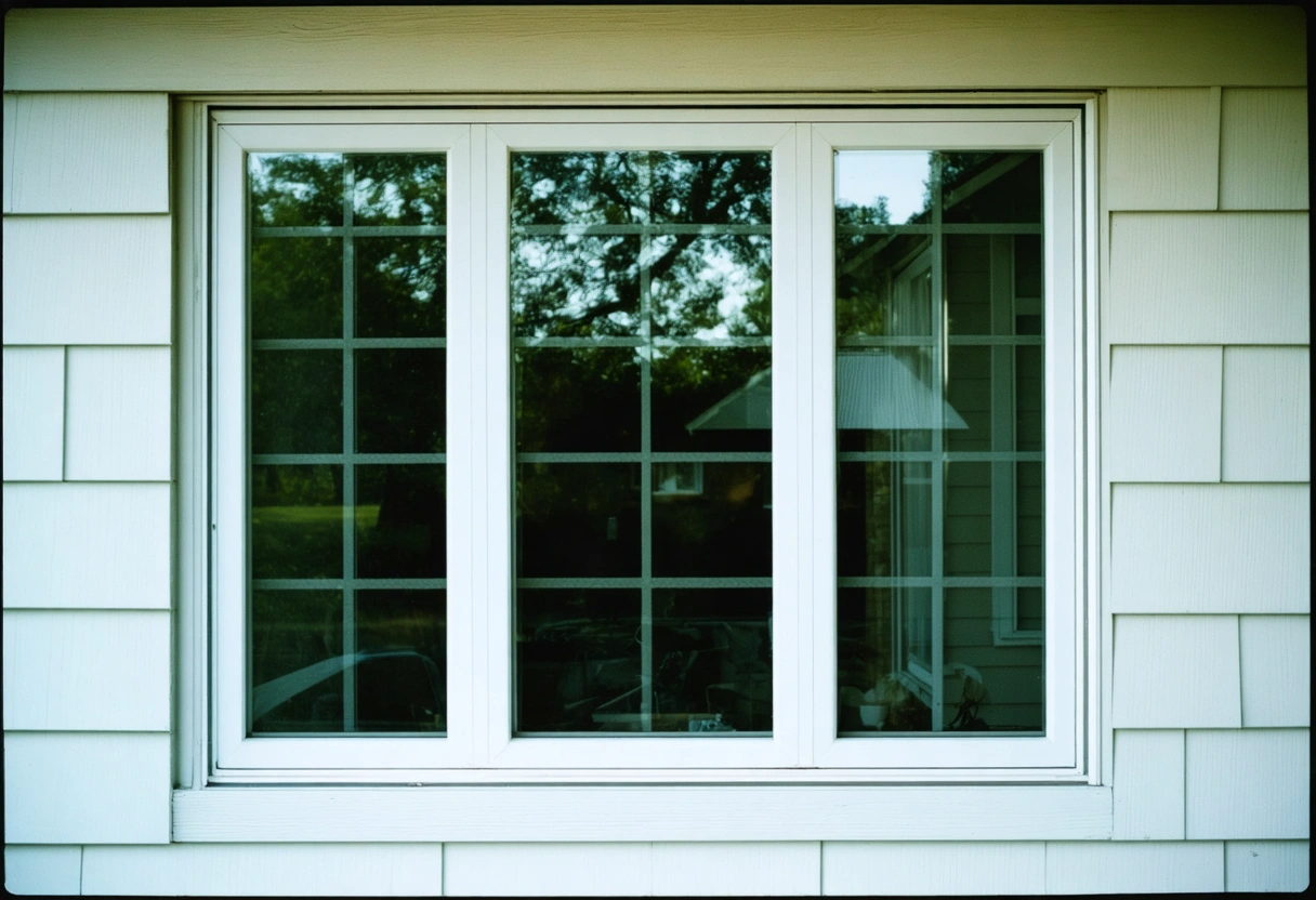 Newly installed impact window seamlessly integrated into home structure in daylight.