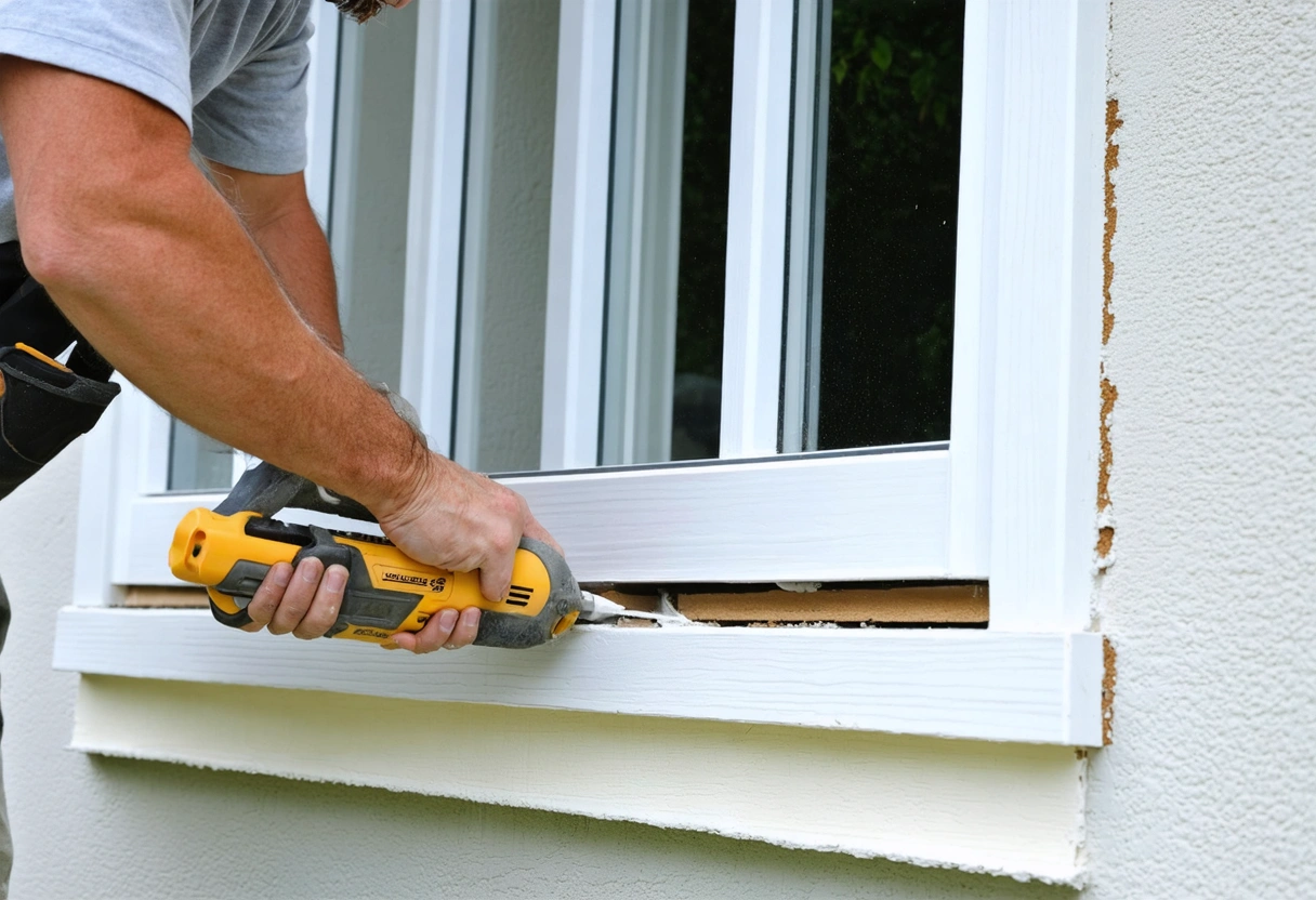 Installer inspects clean sealant and drainage details on a coastal window