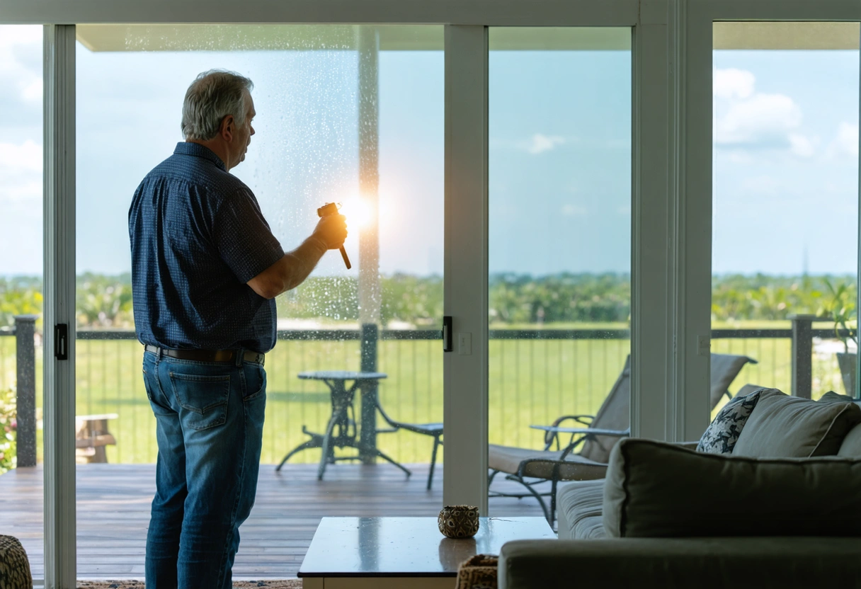 Uniform gaps visible around the closed sliding door