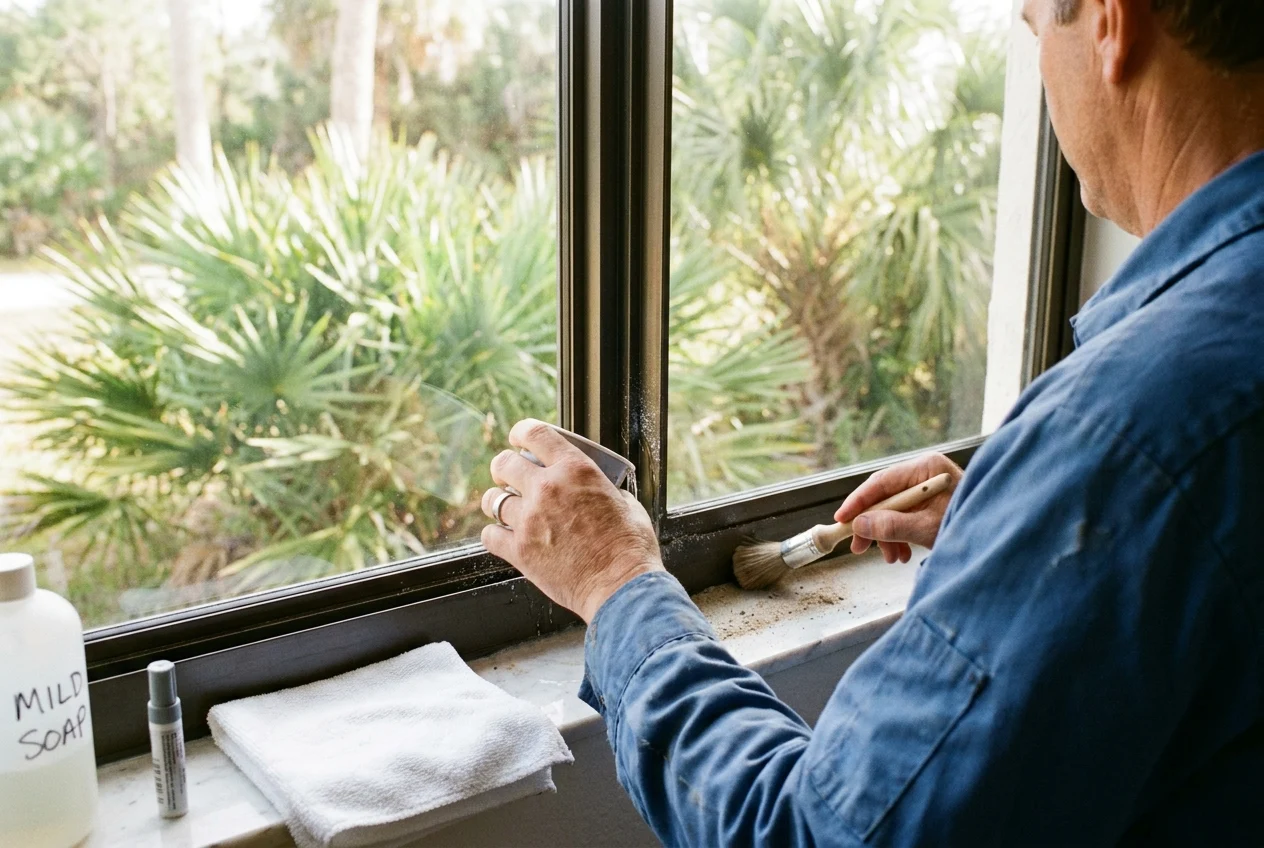 Energy-efficient windows shading a Florida home interior from sunlight